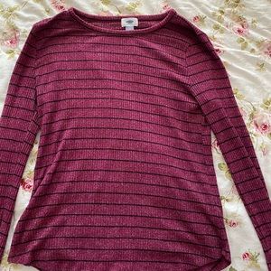 Wine long sleeve ribbed tee